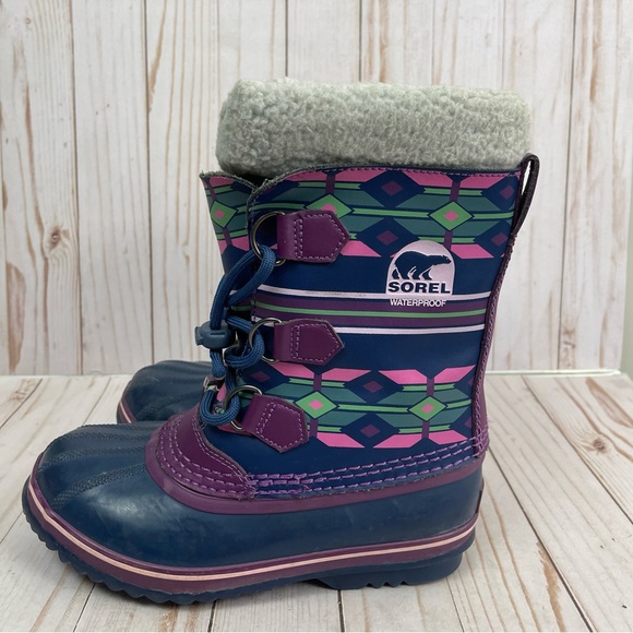 Sorel Caribou Womens Purple Waterproof Insulated Rubber Winter Snow Boots - Picture 4 of 7